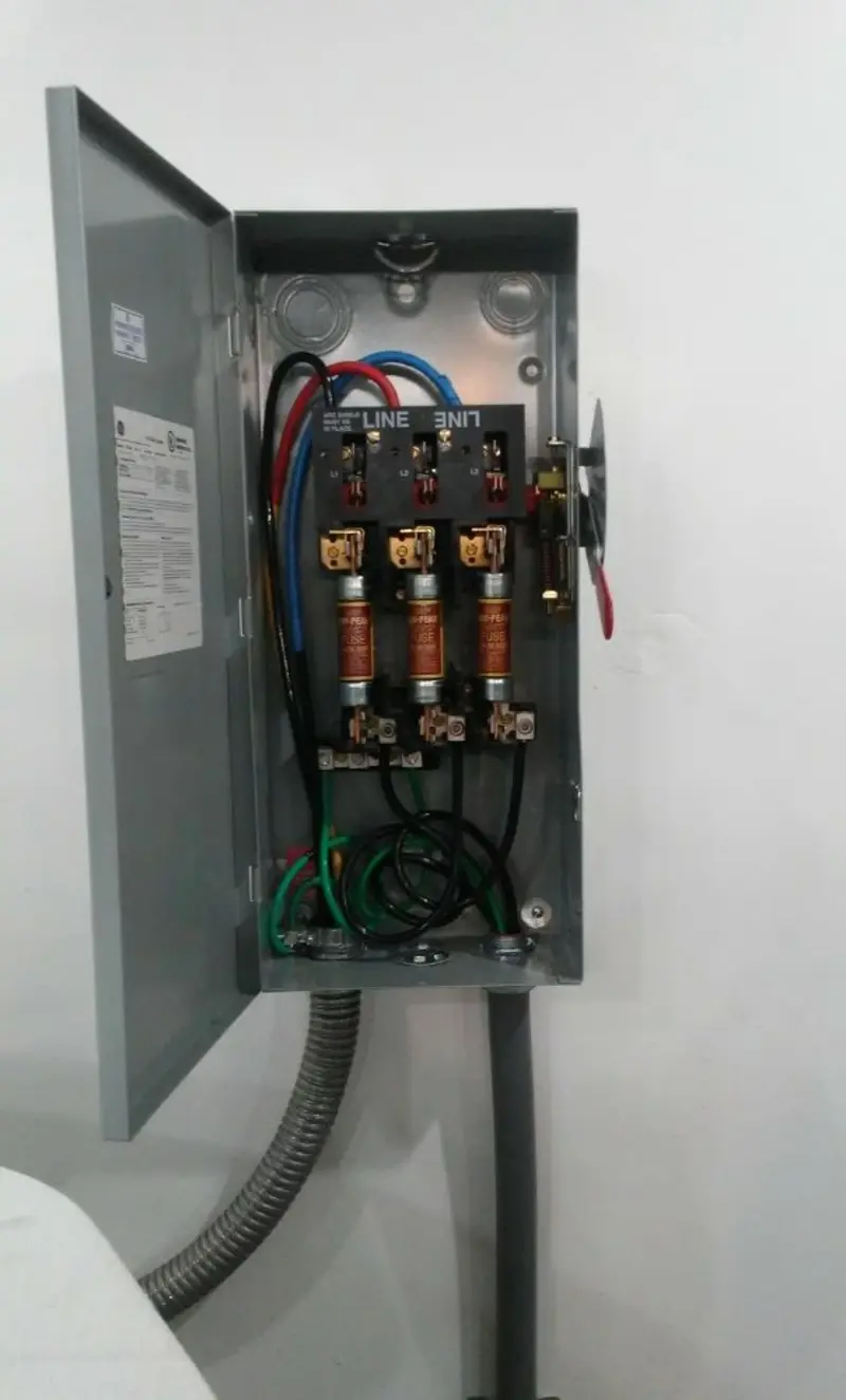 Three-phase disconnect switch installed for Electrical Wiring & Rewiring in Haslet